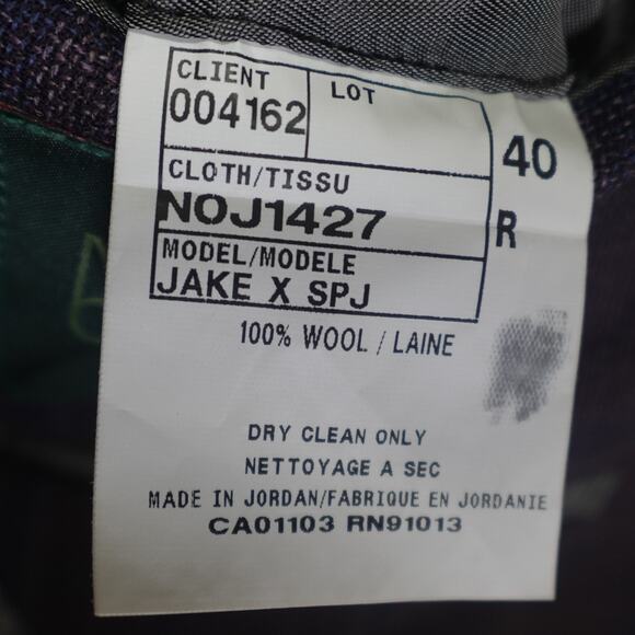 Ted Baker No Ordinary Joe London Purple Plaid Suit Jacket 40R - Picture 7 of 14